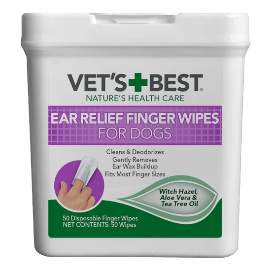 Vet's Best Ear Relief Finger Wipes 50ct