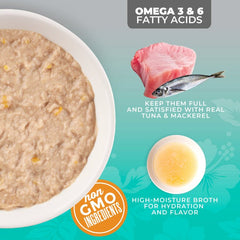 Tiki Cat Silver Pate Tuna & Mackerel Recipe in Broth Wet Cat Food 2.4oz