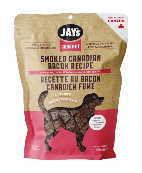 Jay's Gourmet Smoked Canadian Bacon Air-Dried Dog Treats 454g