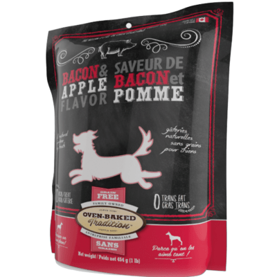 Oven Baked Tradition Grain Free Bacon and Apple Dog Treats 454g