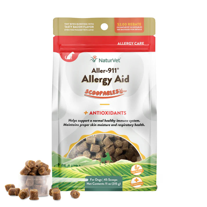 NaturVet Scoopables Aller-911 Allergy Aid Supplement for Dogs (45 scoops)