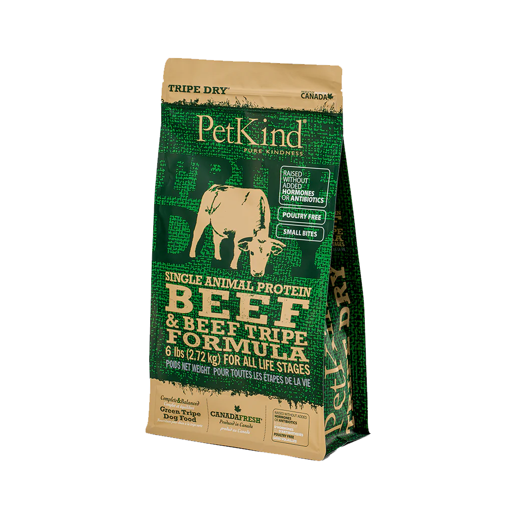 PetKind Tripe Dry Single Animal Protein Beef & Beef Tripe Formula Dry Dog Food 6 lb