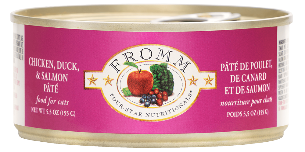 Fromm Feline Four Star Chicken, Duck and Salmon Pate Wet Cat Food 5.5oz