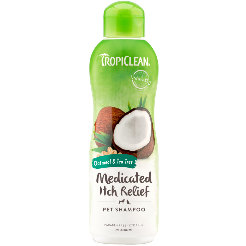 Tropiclean Oatmeal & Tea Tree Medicated Itch Relief Dog & Cat Shampoo 20oz