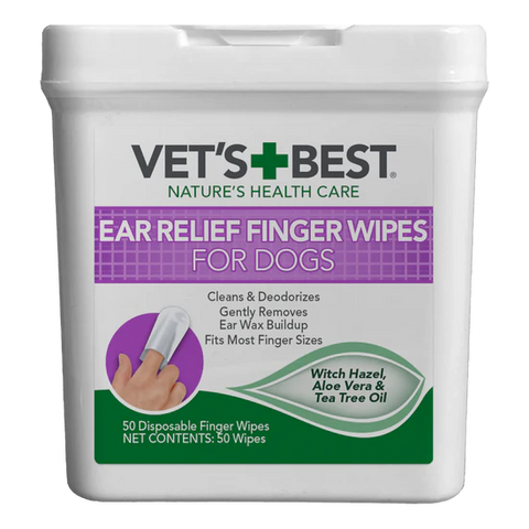 Vet's Best Ear Relief Finger Wipes 50ct