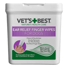 Vet's Best Ear Relief Finger Wipes 50ct
