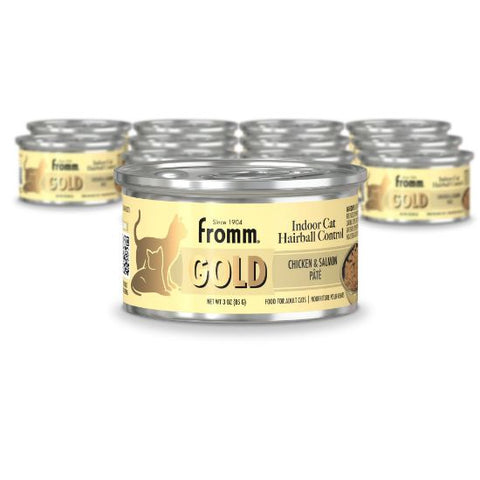 Fromm Gold Indoor Cat Hairball Control Chicken & Salmon Pâté Wet Cat Food 3oz
