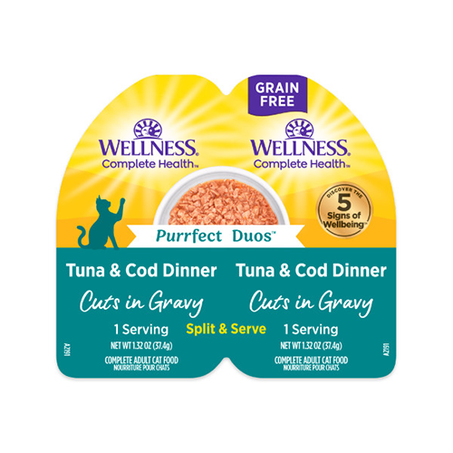 Wellness Complete Health Purrfect Duos Tuna & Cod Dinner Cuts in Gravy 2.64oz