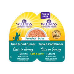Wellness Complete Health Purrfect Duos Tuna & Cod Dinner Cuts in Gravy 2.64oz