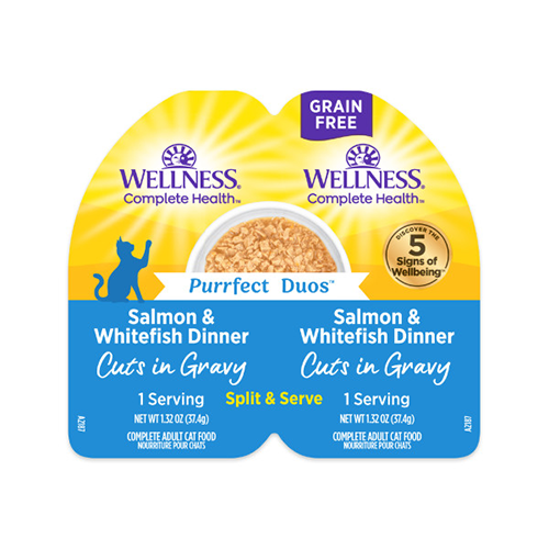 Wellness Complete Health Purrfect Duos Salmon & Whitefish Dinner Cuts in Gravy 2.64oz