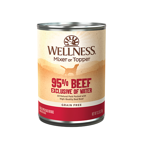 Wellness 95% Grain Free Beef All Natural Pate Wet Dog Food 13.2oz