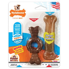 Nylabone Power Chew Ring Bone & Puppy Chew Bone Twin Pack Petite