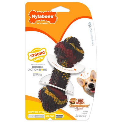 Nylabone Strong Chew Flavor Frenzy Double Action Bacon Cheeseburger