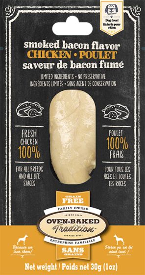 Oven Baked Tradition Grain-Free Smoked Bacon Flavour Chicken Fillet Dog Treat 30g