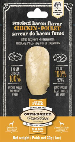 Oven Baked Tradition Grain-Free Smoked Bacon Flavour Chicken Fillet Dog Treat 30g