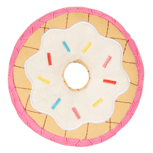 GoDog Tough N Texture Vanilla Donut Dog Toy