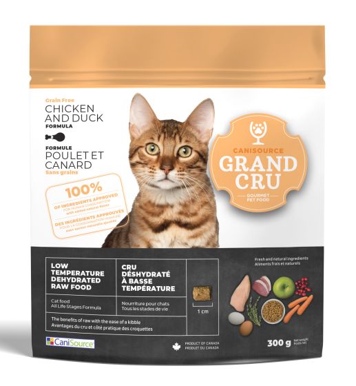 Canisource Grand Cru Low Temperature Dehydrated Raw Grain Free Chicken & Duck Formula Cat Food 300g