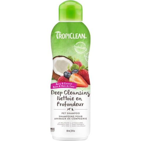 Tropiclean Berry & Coconut Deep Cleansing Pet Shampoo, Naturally Derived Ingredients 20oz