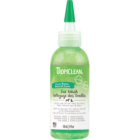 Tropiclean Pet Ear Wash, Alcohol Free Solution Soothes Itching & Infection, Vet Recommended 4oz