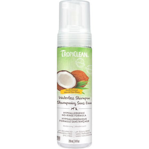Tropiclean Gentle Coconut Hypoallergenic Waterless Shampoo for Pets 7.4oz