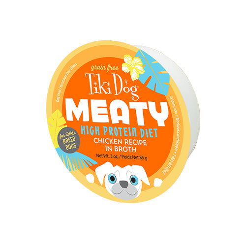 Tiki Dog Meaty Chicken Recipe in Broth Wet Dog Food 3oz