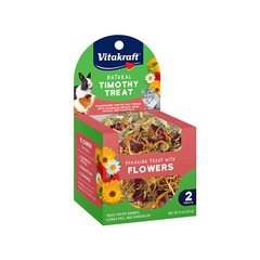 Vitakraft Foraging Treat with Flowers Natural Timothy Treat for Pet Rabbits, Guinea Pigs and Chinchillas 4oz