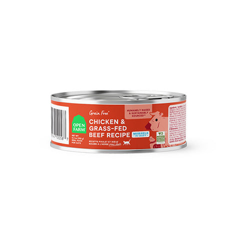 Open Farm Chicken & Grass-Fed Beef Hearty Morsels Recipe Wet Cat Food 5.3oz