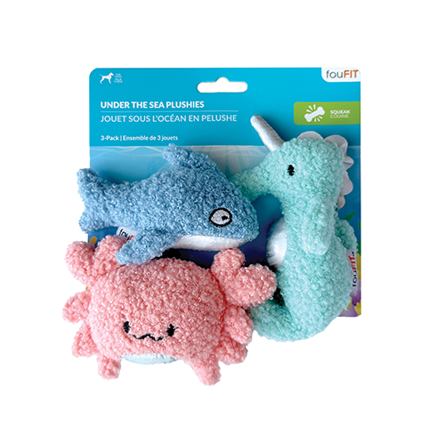 Fou Fou Under the Sea Plushies Dog Toy (3 Pack)