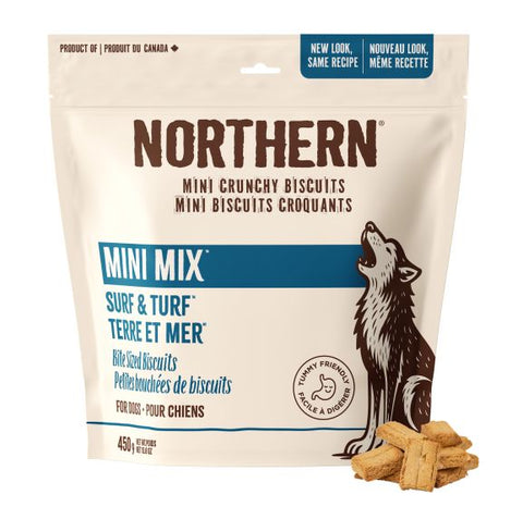 Northern Pet Mini Mix Surf N Turf Wheat-Free Dog Biscuits Lamb Berry & Smoked Fish Dog 450g
