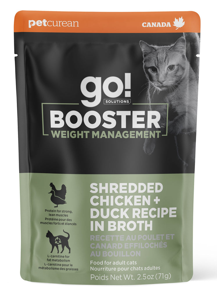 Go Booster Weight Management Shredded Chicken And Duck In Broth Cat 2.5oz