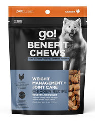 Go Benefit Chews Weight Management + Joint Care Soft and Chewy Treats Chicken Recipe Dog 170g