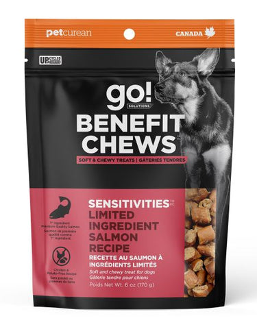 Go Benefit Chews Sensitivities LID Soft and Chewy Treats Salmon Recipe Dog 170g