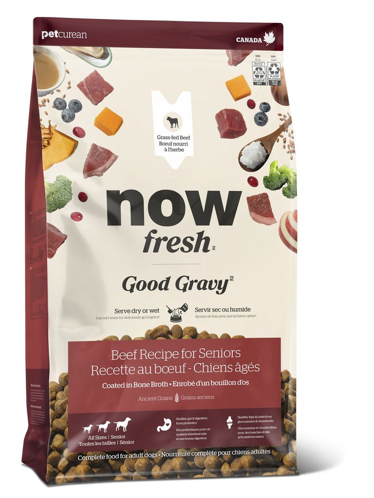 Now Fresh Good Gravy Beef Coated in Bone Broth for Senior Dogs
