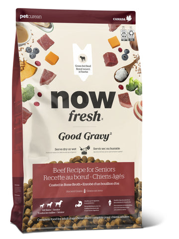 Now Fresh Good Gravy Beef Coated in Bone Broth for Senior Dogs