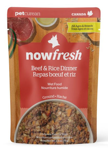 Now Fresh Ground Beef & Rice Wet Dog Food with Grains 2.8oz