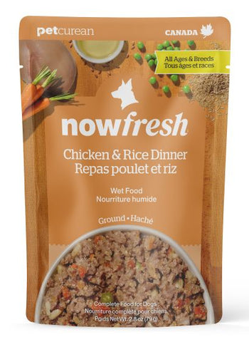Now Fresh Now Fresh Ground Chicken & Rice Dinner Dog 2.8oz