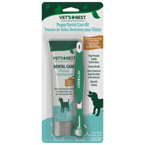 Vets Best Puppy Dental Care Kit Toothbrush And Gel
