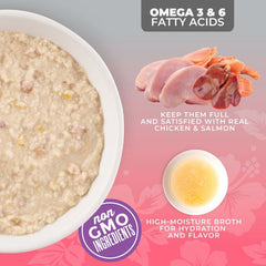 Tiki Cat  Silver Pate Chicken, Salmon & Chicken Liver Recipe in Broth Wet Cat Food  2.4oz