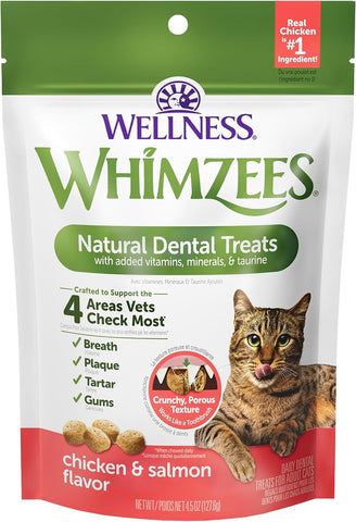 Whimzees Natural Dental Treats Chicken & Salmon Flavor For Cats 2oz