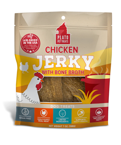 Plato Chicken Jerky with Bone Broth 198g