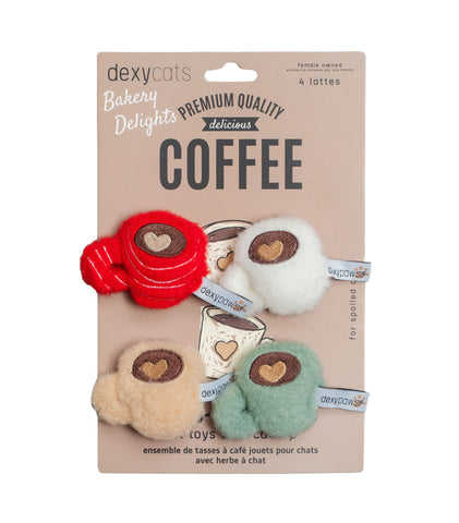 Dexypaws Plush Cat Toys, Coffee