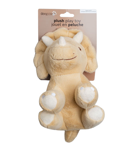 Dexypaws Plush Dog Toy, Dinosaur