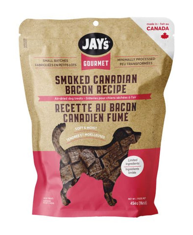 Jay's Gourmet Smoked Canadian Bacon Air-Dried Dog Treats  454g