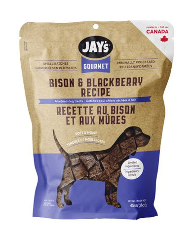 Jay's Gourmet Bison & Blackberry Air-Dried Dog Treats 454g