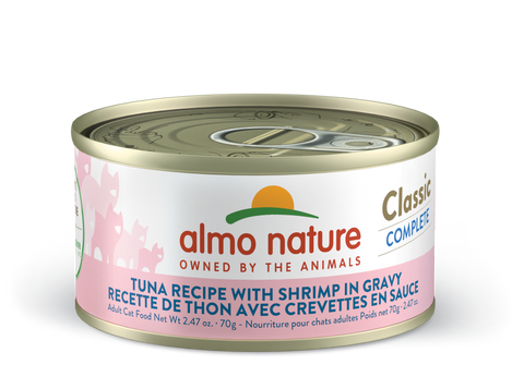 Almo Nature Classic Complete Cat Food - Tuna Recipe With Shrimp In Gravy 70g