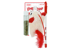 Multipet Lamb Chop Cat Wand 12" Cat Toy