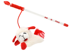Multipet Lamb Chop Cat Wand 12" Cat Toy