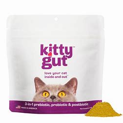 KittyGut All Natural Cat 3-in-1 Prebiotics, Probiotics & Postbiotics Digestive & Immune Support Supplement