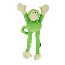 GoDog Crazy Tugs Monkey Lime Green Large Dog Toy