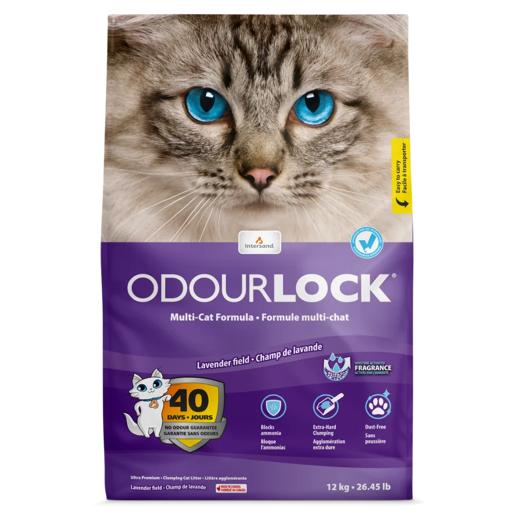 Odourlock Ultra Premium Lavender Clumping Litter Cat 12kg